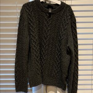Men's Black Cable Knit Sweater